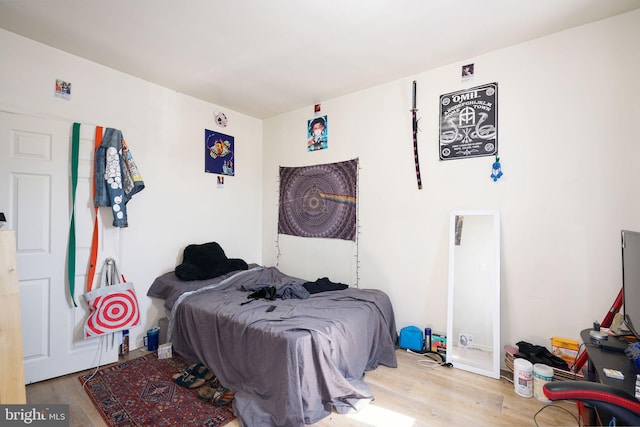 bedroom featuring light hardwood / wood-style floors