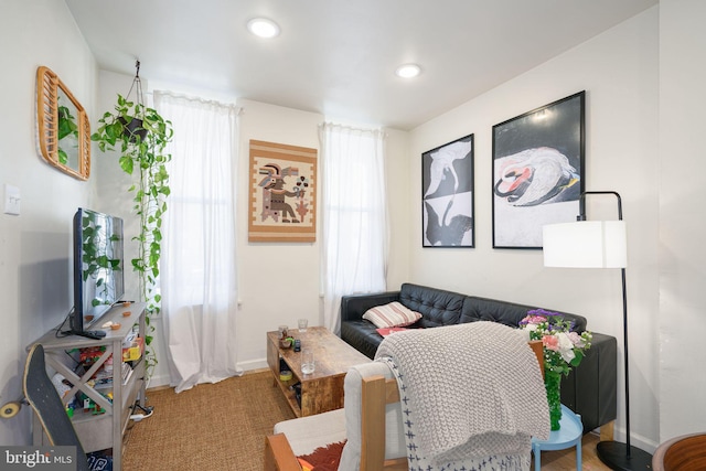 living room featuring a healthy amount of sunlight