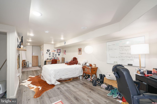 bedroom featuring light hardwood / wood-style flooring