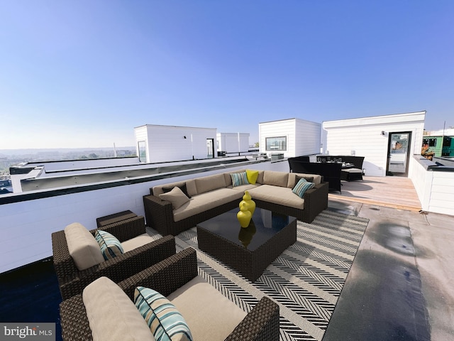 view of patio / terrace featuring an outdoor living space