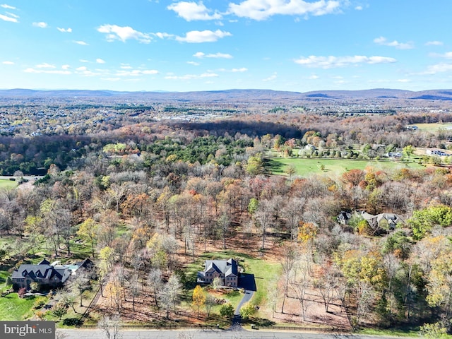 bird's eye view featuring a mountain view