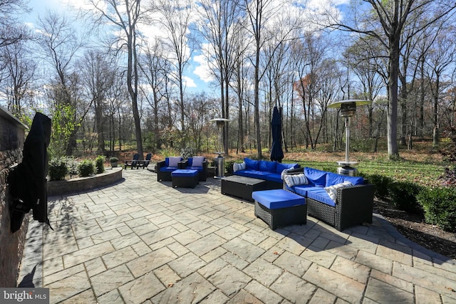 view of patio with an outdoor hangout area