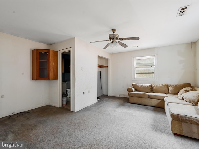 376 Lamonte, Harpers Ferry, WV 25425 - living room with a ceiling fan, carpet flooring, and baseboards