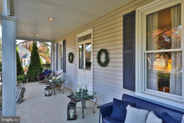 view of patio / terrace with a porch