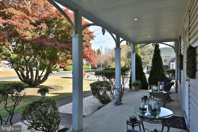 view of patio with a porch