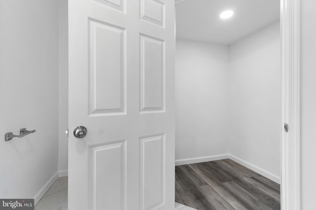 walk in closet featuring wood-type flooring