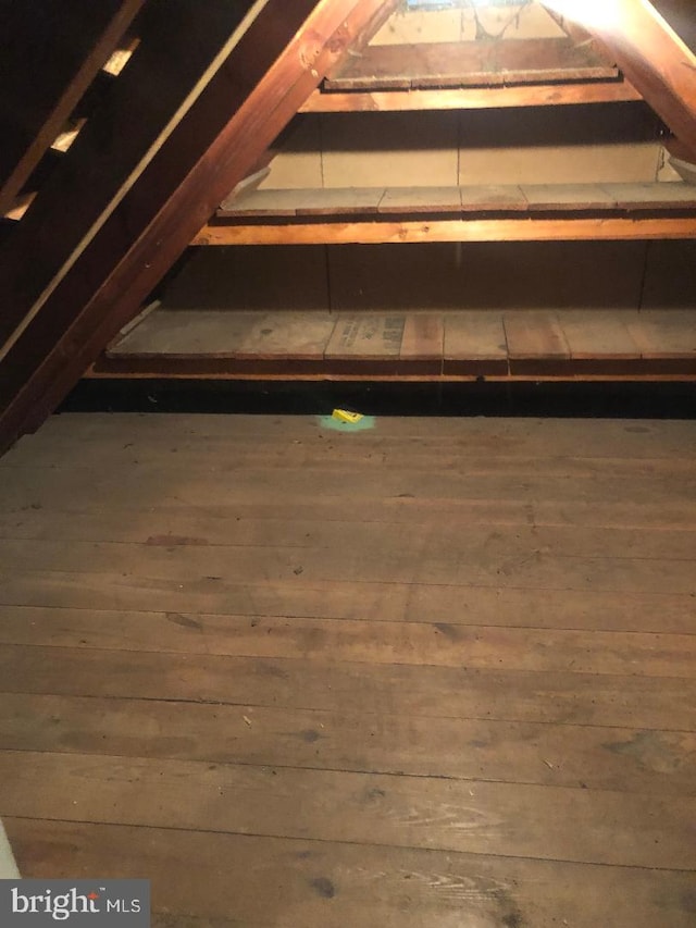 view of unfinished attic