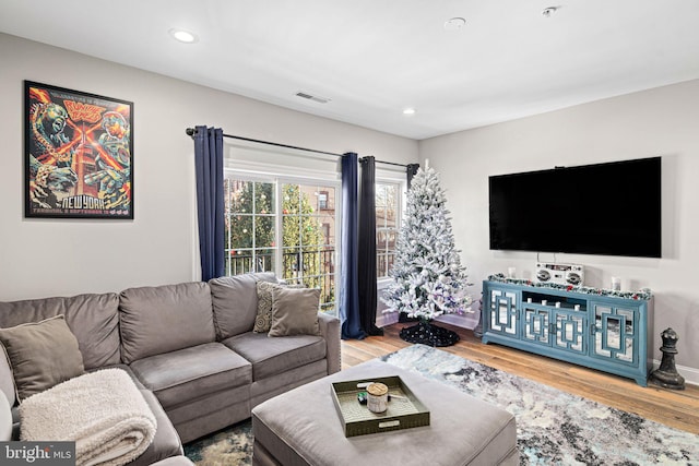 living room featuring hardwood / wood-style flooring