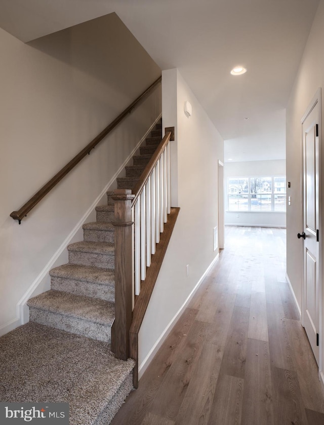 15 Tilghman Trl, Mechanicsburg, PA 17050 - stairway featuring wood finished floors, baseboards, and recessed lighting