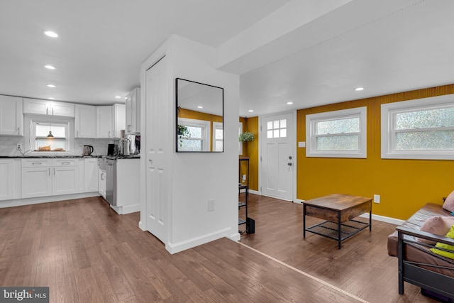 living room featuring hardwood / wood-style floors