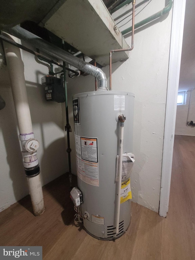 utility room featuring gas water heater