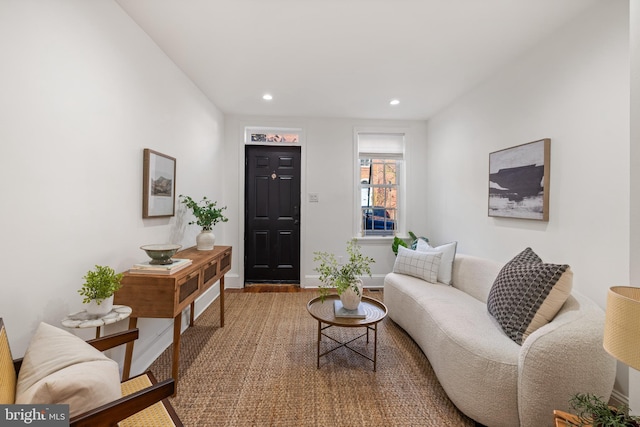 living room with wood-type flooring