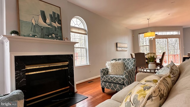 living room featuring hardwood / wood-style flooring