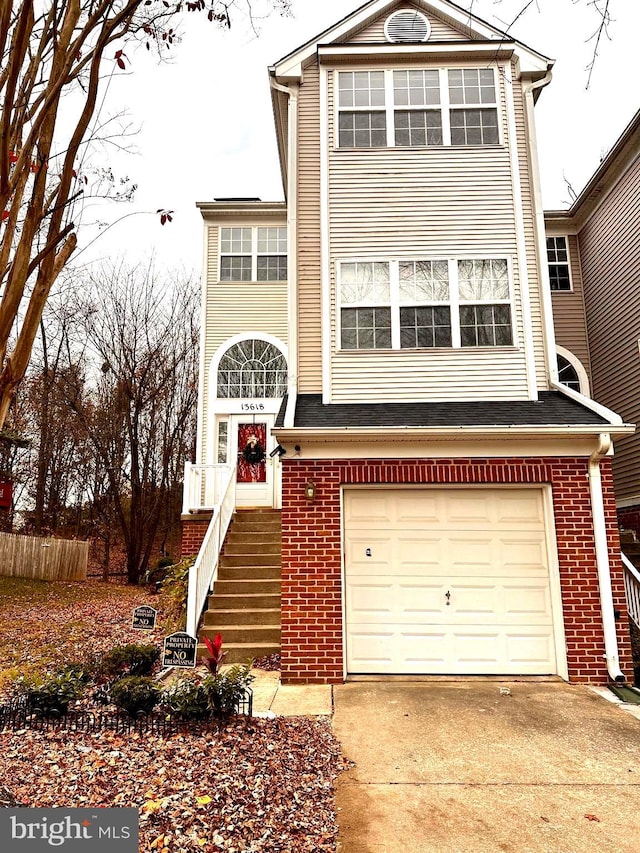 view of front property with a garage