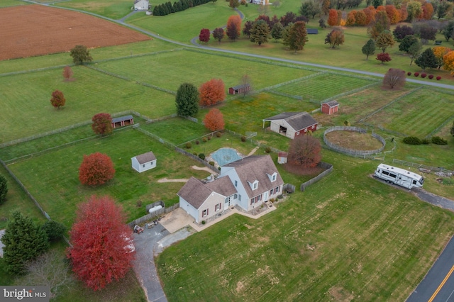 bird's eye view featuring a rural view