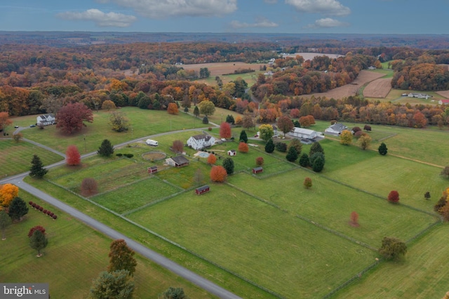 aerial view with a rural view