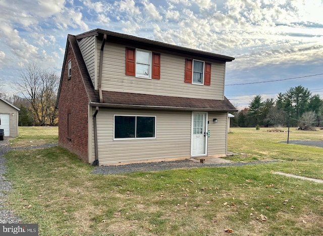 exterior space featuring a front lawn