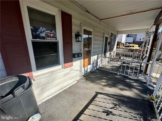 view of patio with a porch