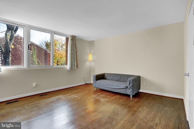 sitting room featuring wood-type flooring