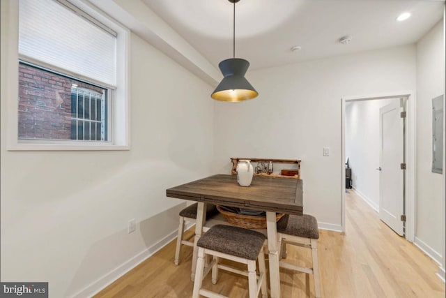 dining area featuring light hardwood / wood-style floors