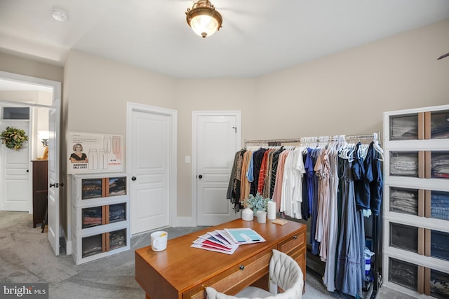 spacious closet with carpet floors