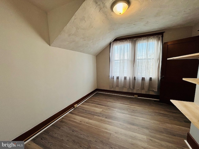 bonus room featuring vaulted ceiling and hardwood / wood-style flooring