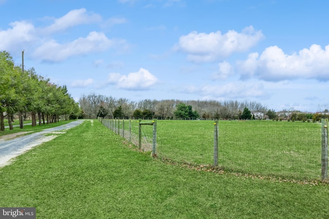 view of yard featuring a rural view