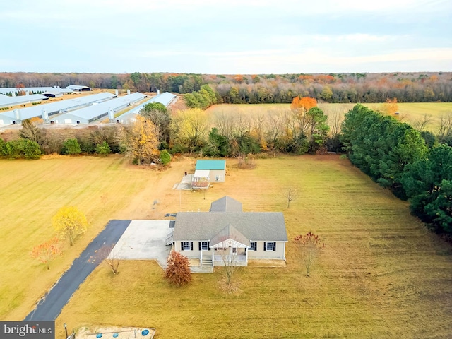 bird's eye view featuring a rural view