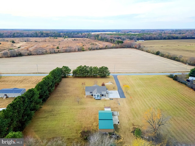 aerial view with a rural view