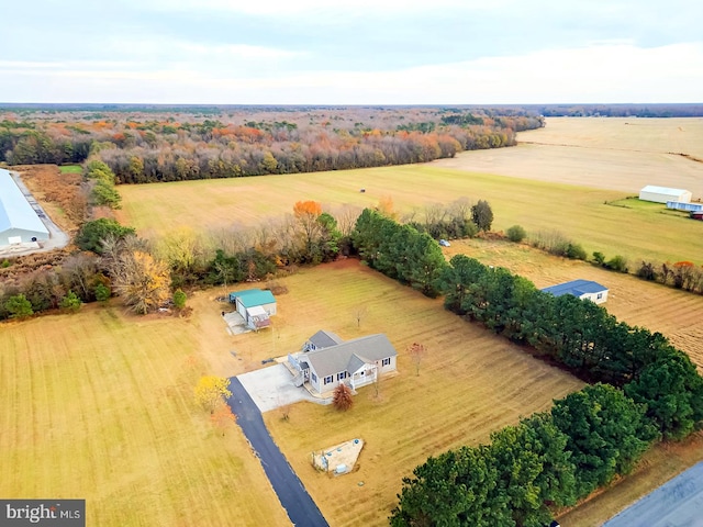 bird's eye view featuring a rural view