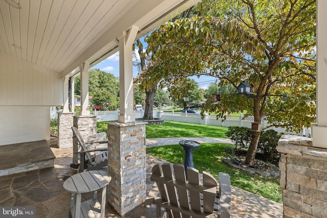 view of patio with covered porch