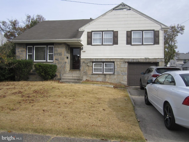 split level home with a garage