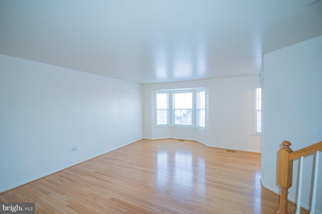 unfurnished living room with light hardwood / wood-style floors