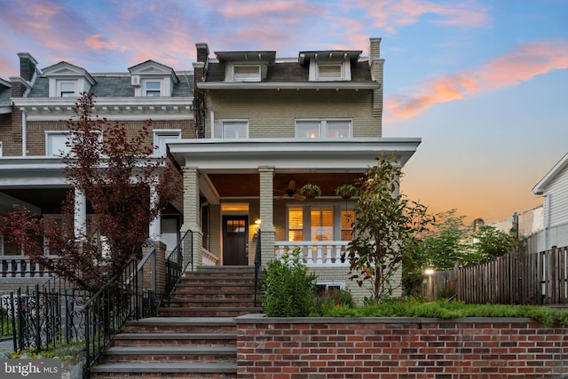 view of front of property with a porch