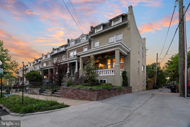 view of front of property with a porch