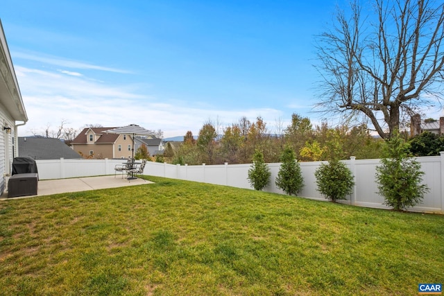 view of yard featuring a patio