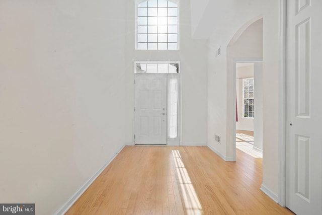 foyer with light hardwood / wood-style flooring