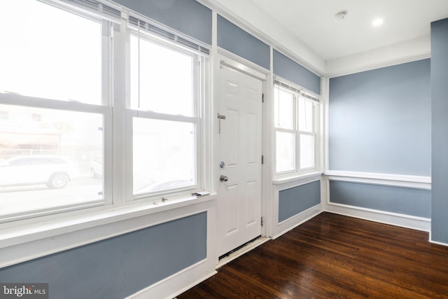 entryway featuring dark hardwood / wood-style floors