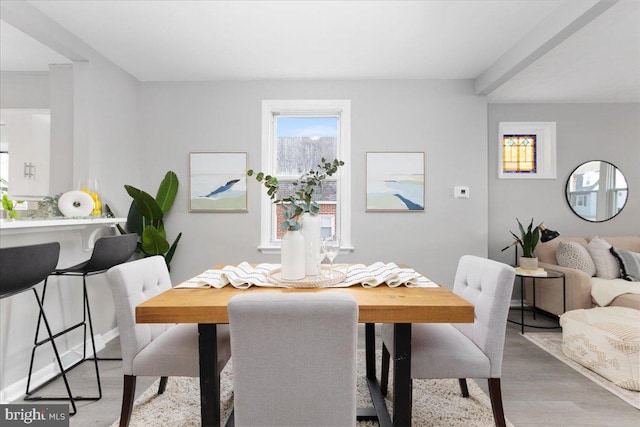 dining area featuring light hardwood / wood-style flooring