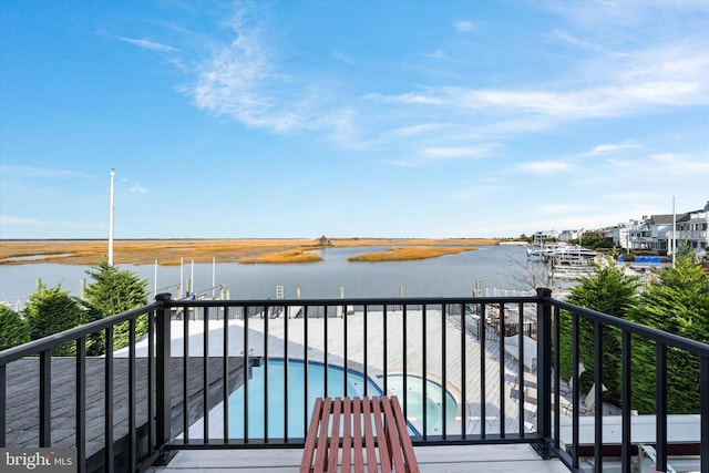 66 Pelican Dr, Avalon, NJ 08202 - balcony with a water view and view of pool
