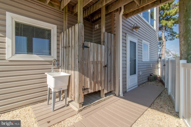 exterior space featuring sink