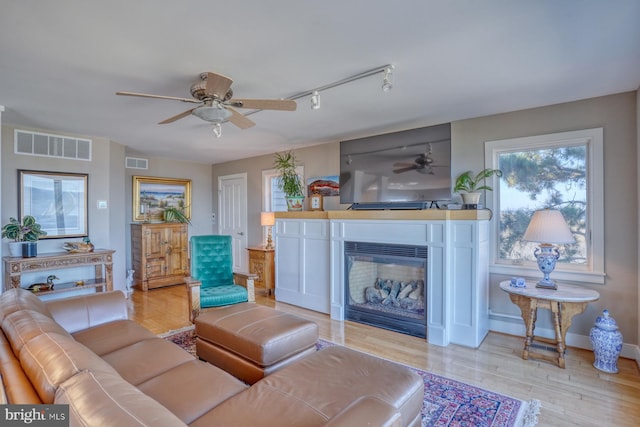 living room featuring light hardwood / wood-style flooring