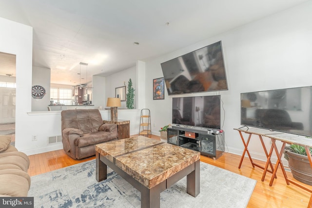 living room featuring hardwood / wood-style floors