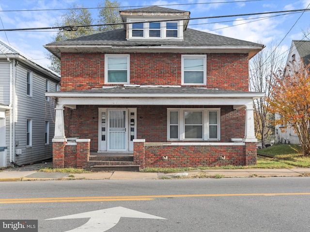 view of front of property with a porch