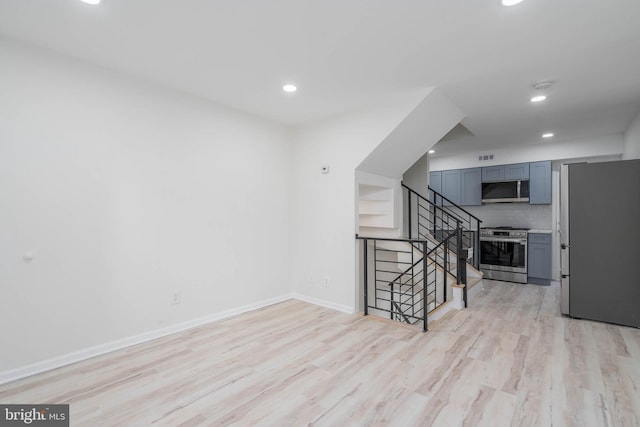 interior space featuring light wood-type flooring