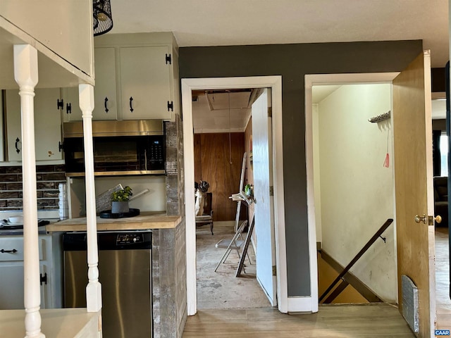 kitchen with white cabinets and stainless steel appliances