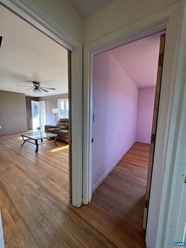 hallway featuring hardwood / wood-style floors