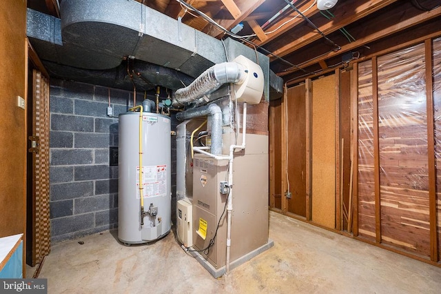 utilities featuring heating unit and water heater