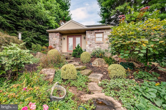 view of front of property with french doors