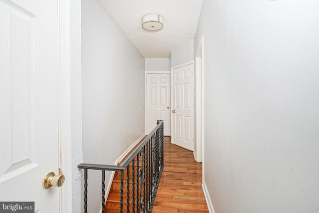 corridor featuring hardwood / wood-style floors